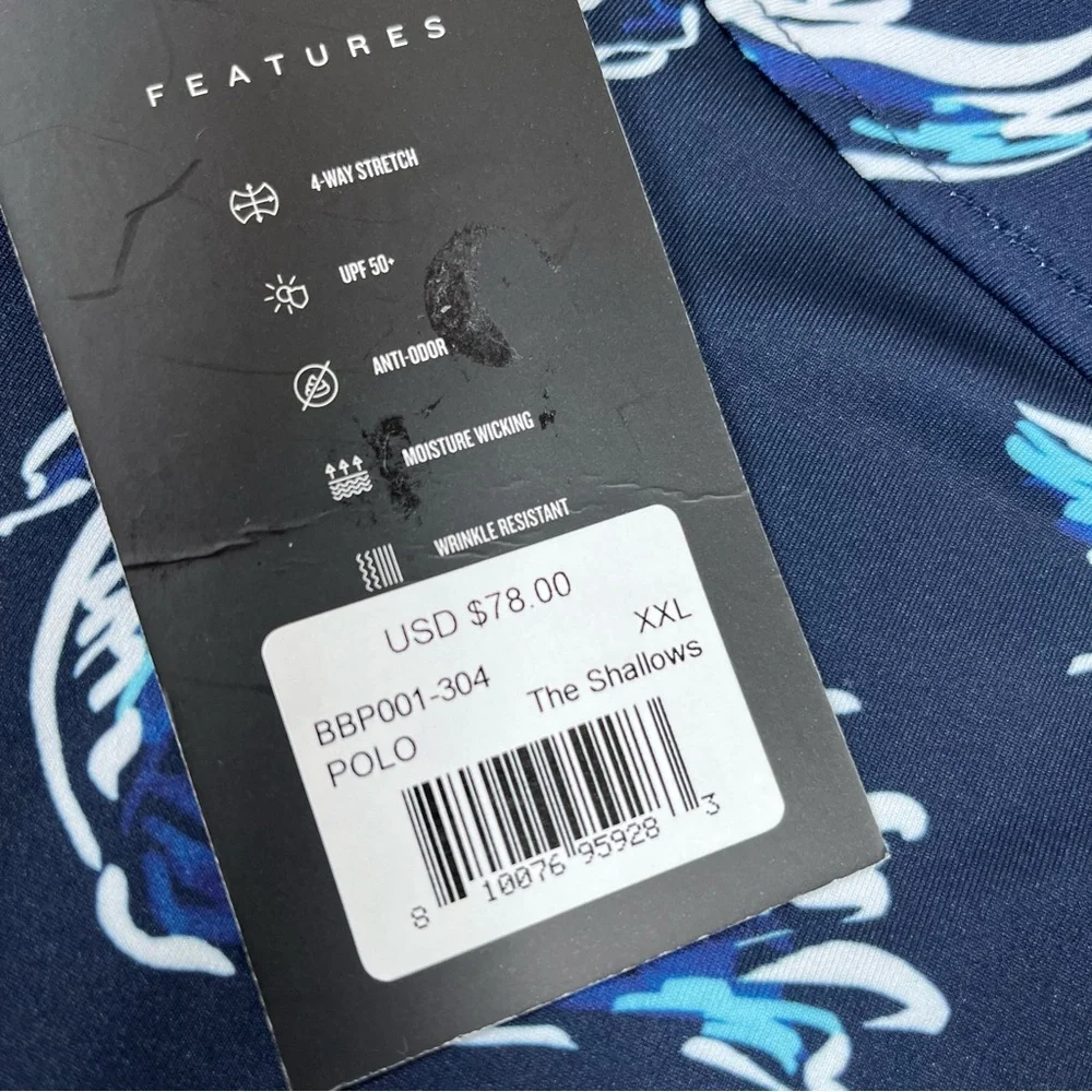 Bad Birdie The Shallows Performance Golf Short Sleeve Supersoft Polo Size 2XL - Picture 8 of 10